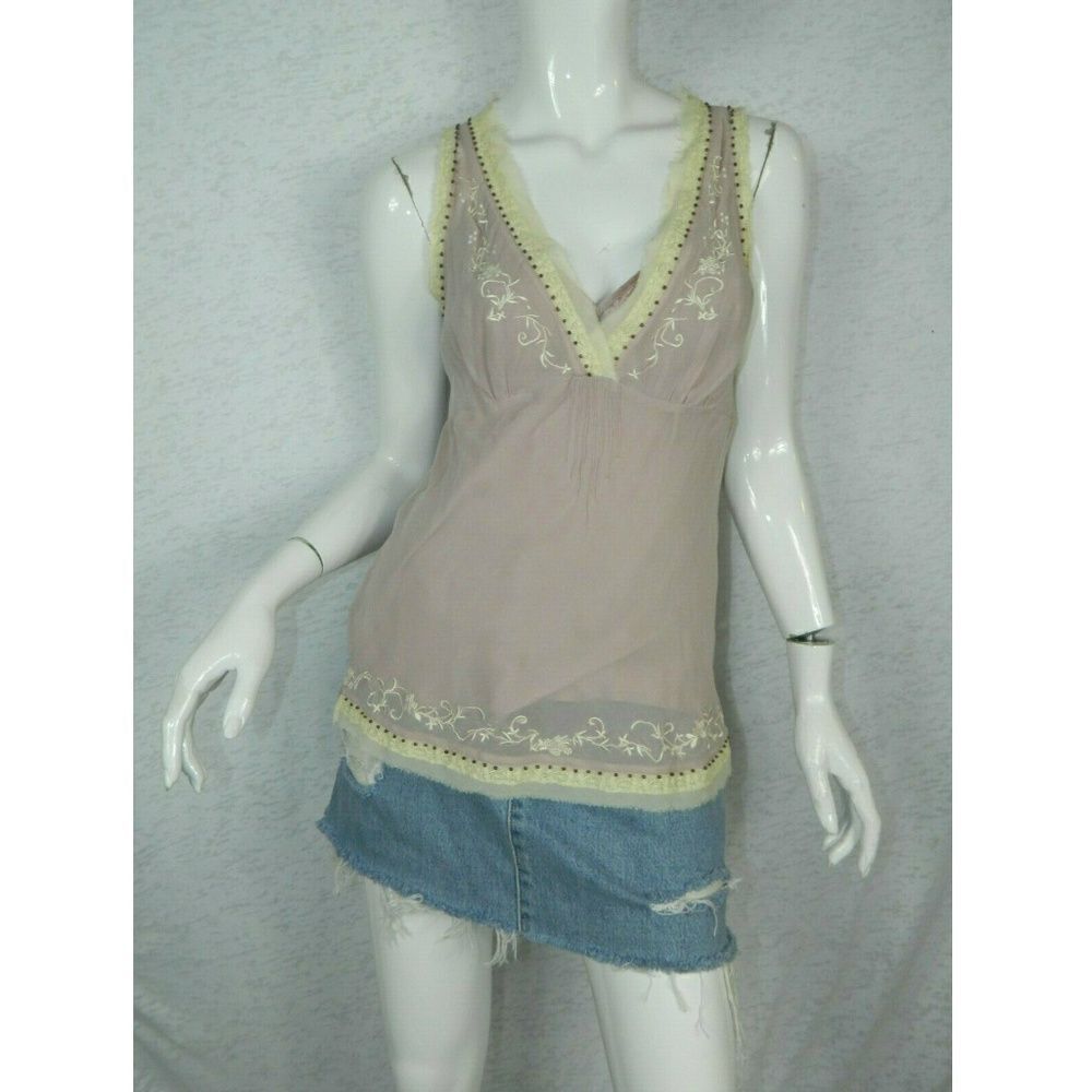 GOLD HAWK Cami Top  Size Medium Y2K  Silk‎ Pink Mauve Detectable Lining